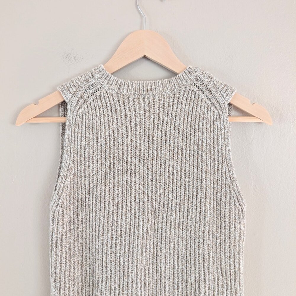 Madewell Sleeveless Sweater Oatmeal Chunky Preppy Modern Minimalist Womens S - Picture 11 of 12
